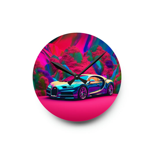 Acrylic Wall Clock Florescent Bugatti Flair 4