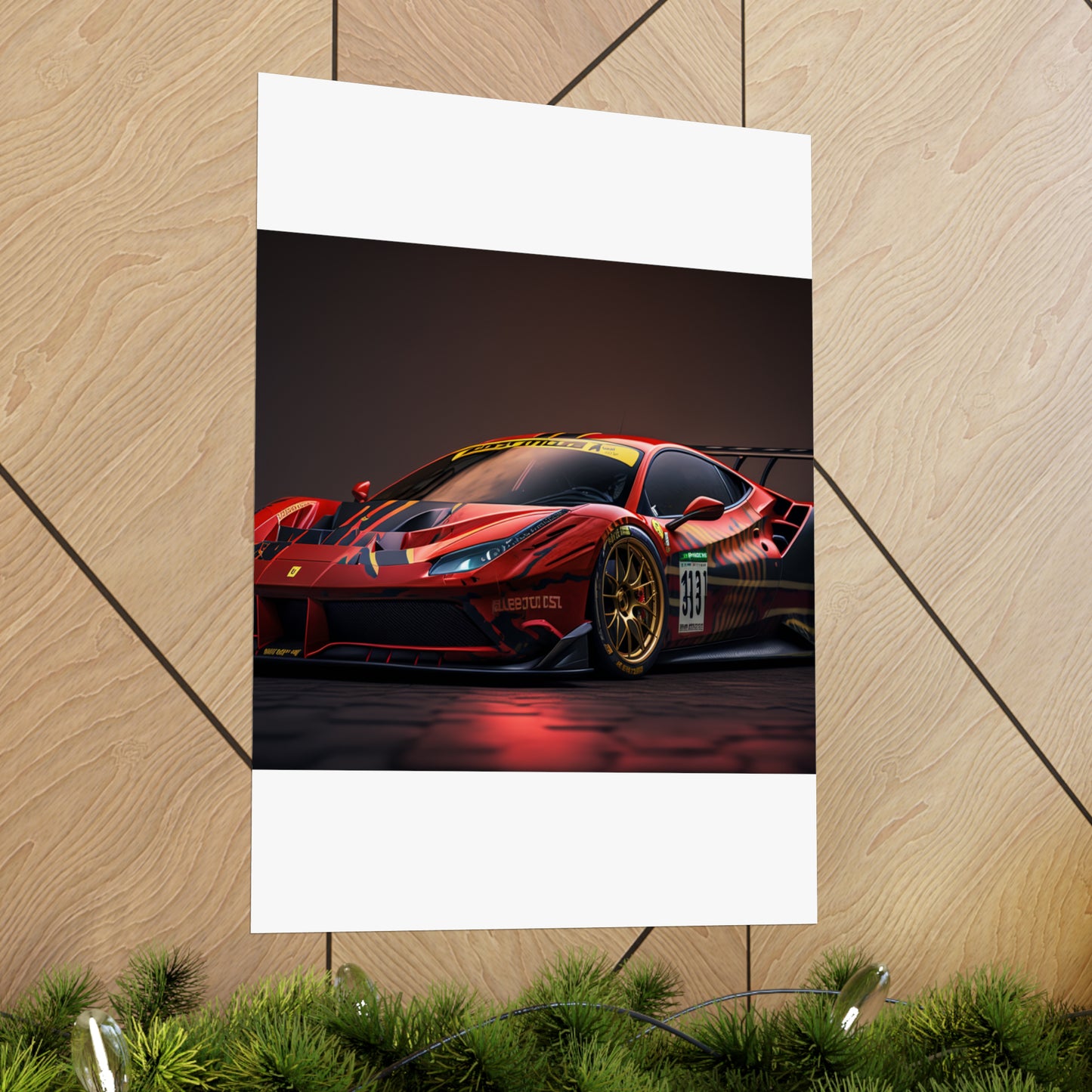 Premium Matte Vertical Posters Ferrari Red 1