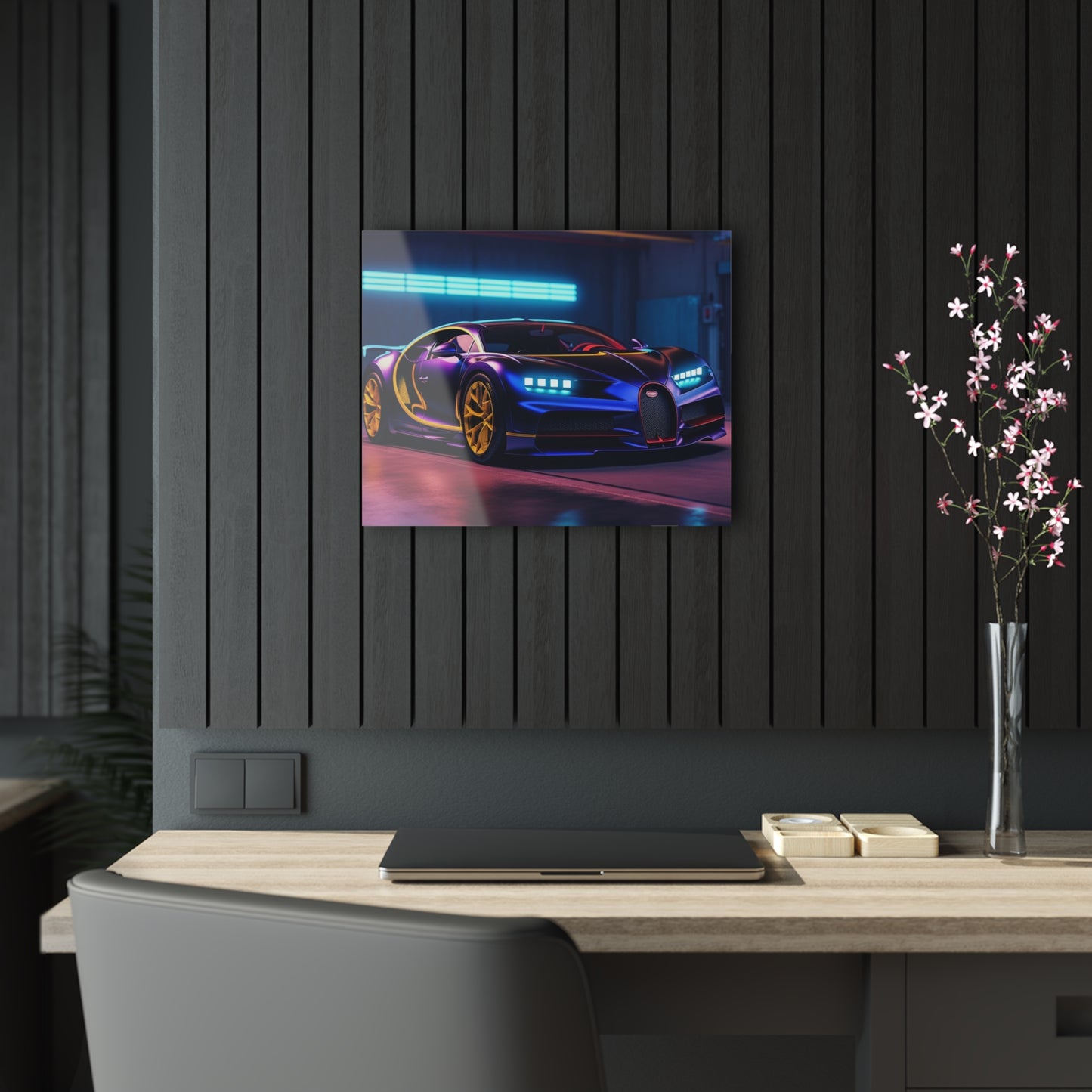 Acrylic Prints Hyper Bugatti Neon Chiron 4