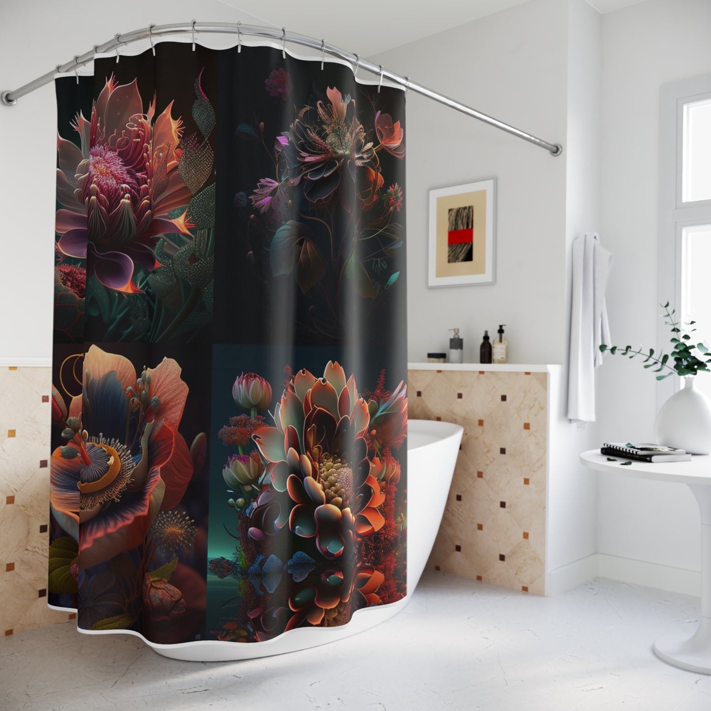 Polyester Shower Curtain Flower Arangment 5