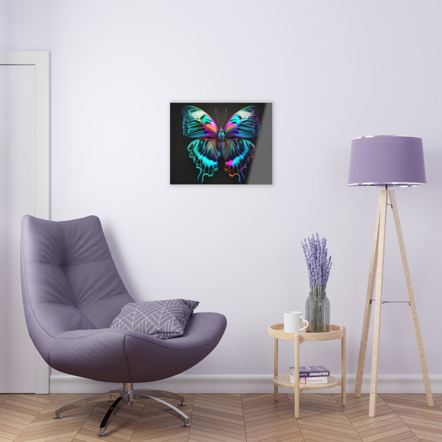 Acrylic Prints Neon Butterfly Fusion 4