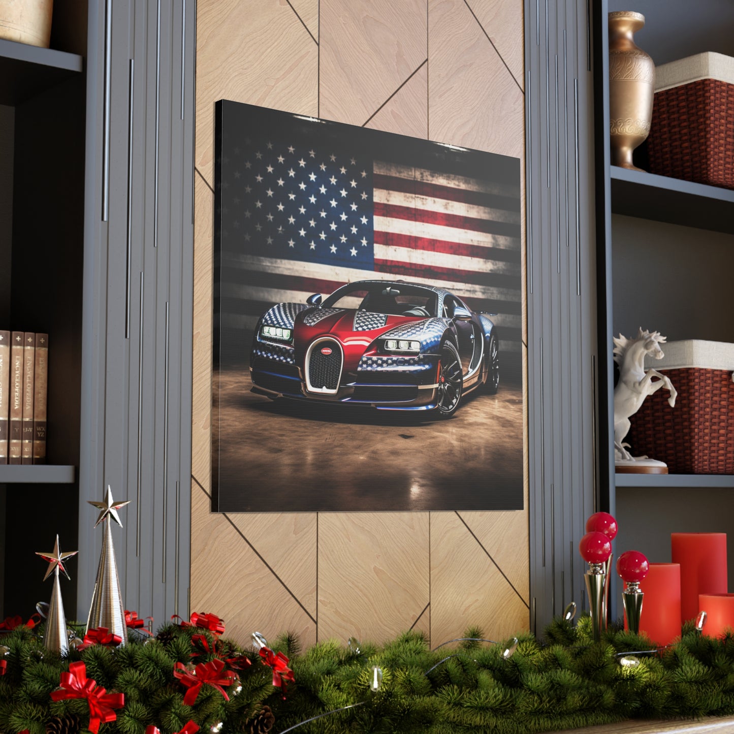 Canvas Gallery Wraps Bugatti American Flag 1