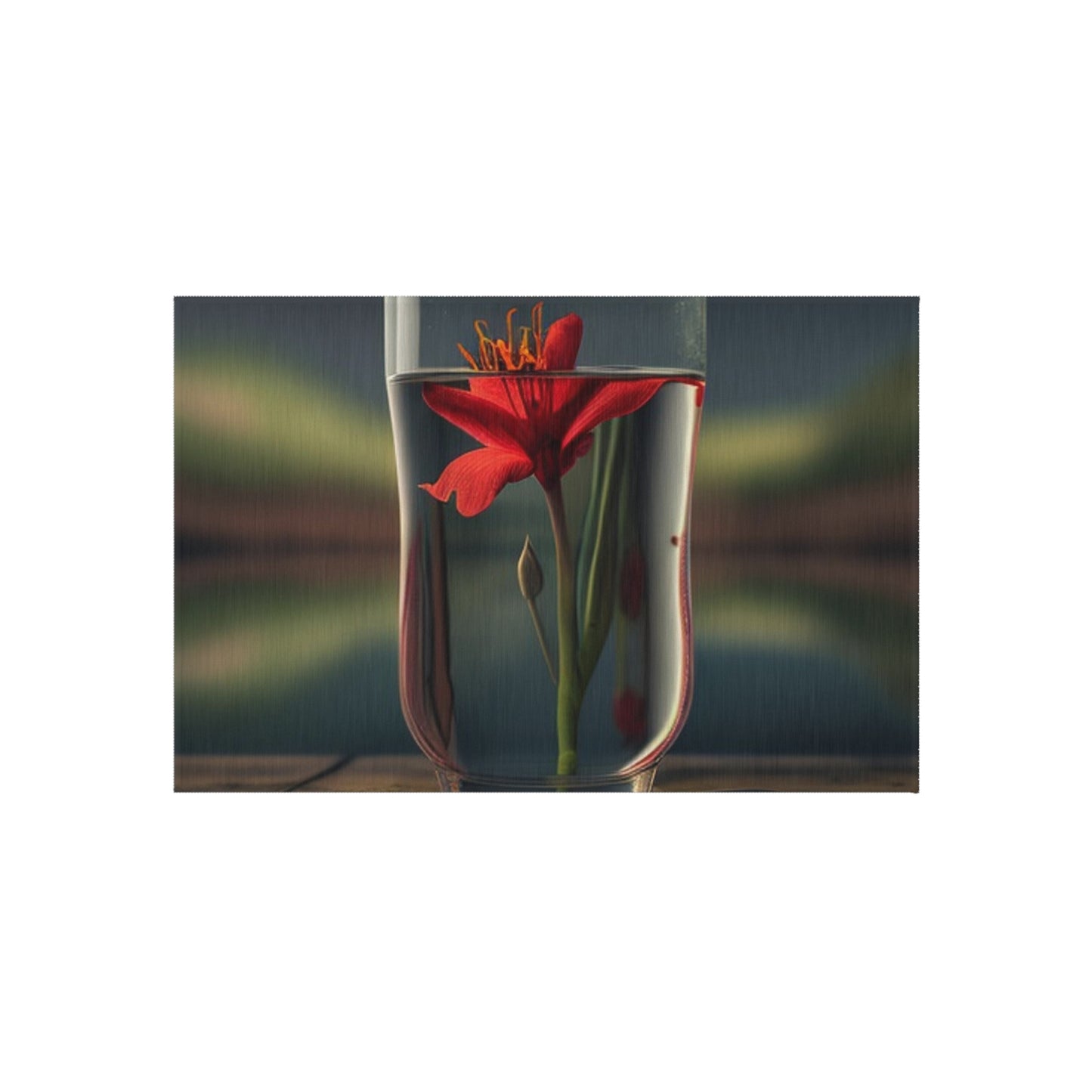 Outdoor Rug  Red Lily in a Glass vase 1