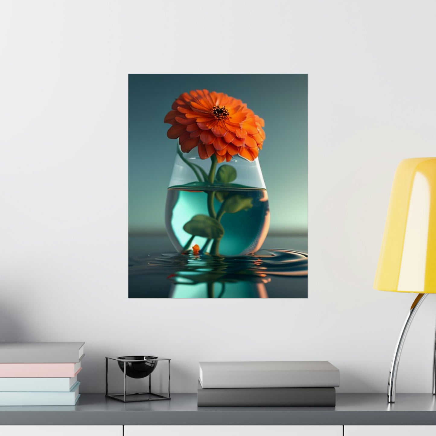 Premium Matte Vertical Posters Orange Zinnia 1