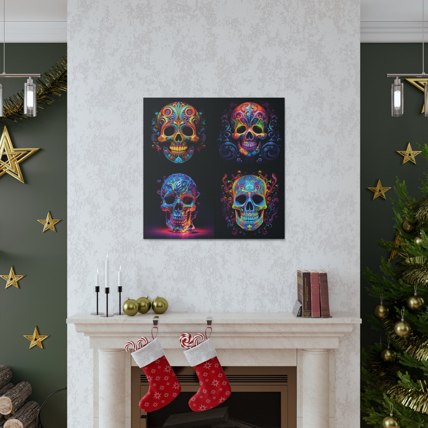 Canvas Gallery Wraps Macro Skull Color 5