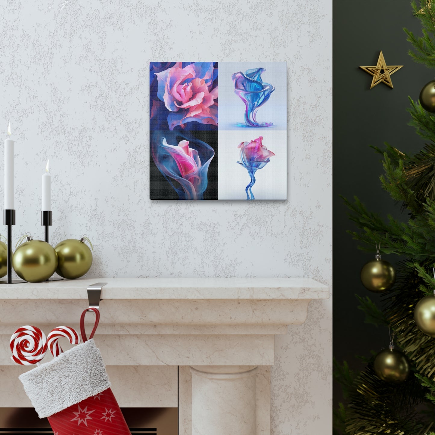 Canvas Gallery Wraps Pink & Blue Tulip Rose 5