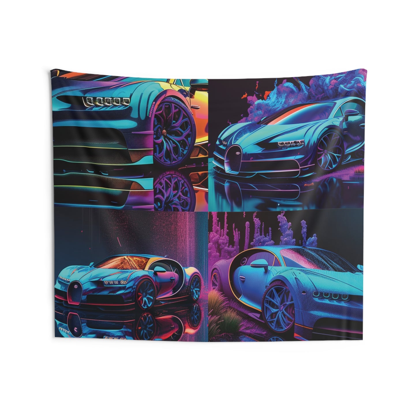 Indoor Wall Tapestries Bugatti Neon Chiron 5