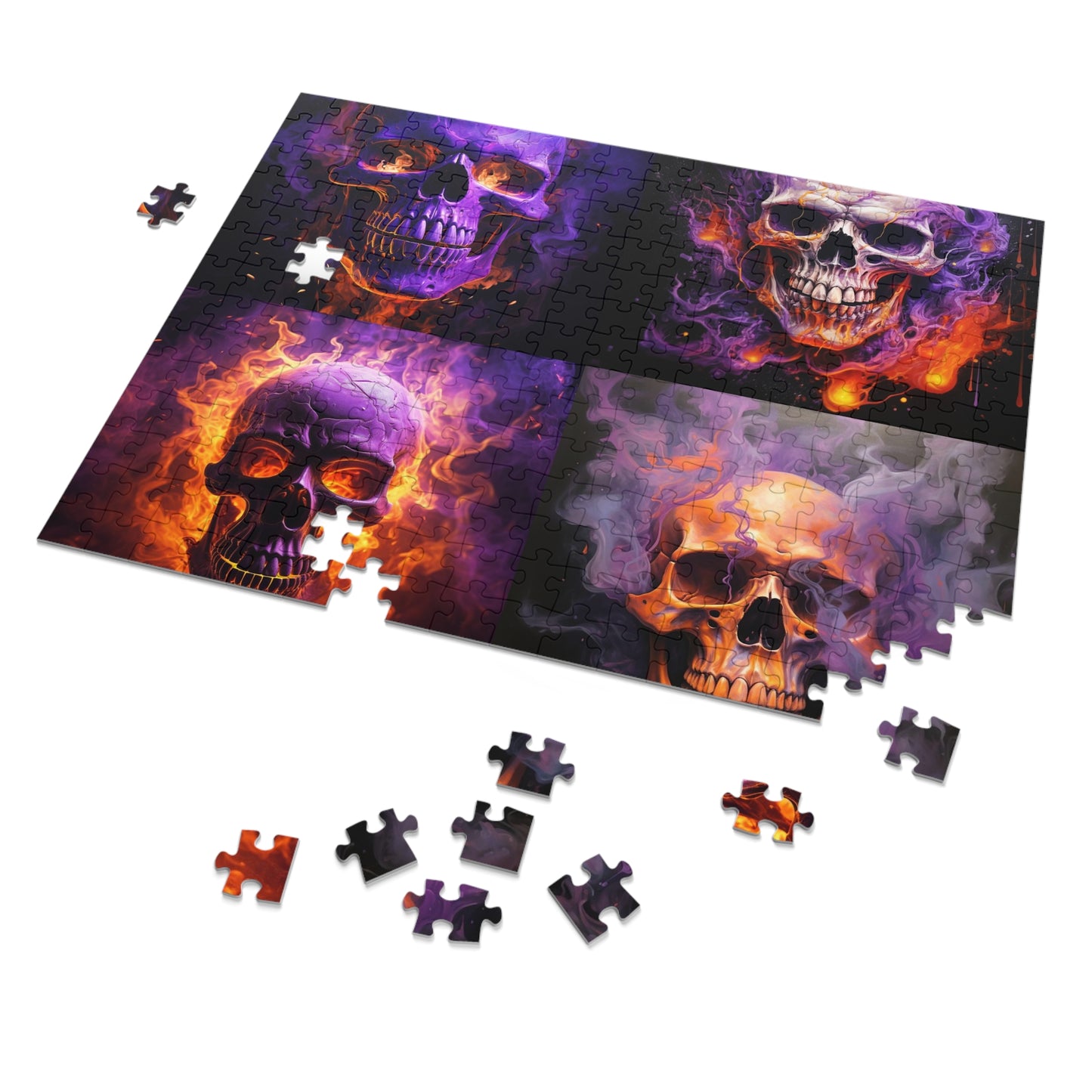 Jigsaw Puzzle (30, 110, 252, 500,1000-Piece) Skull Flames 5