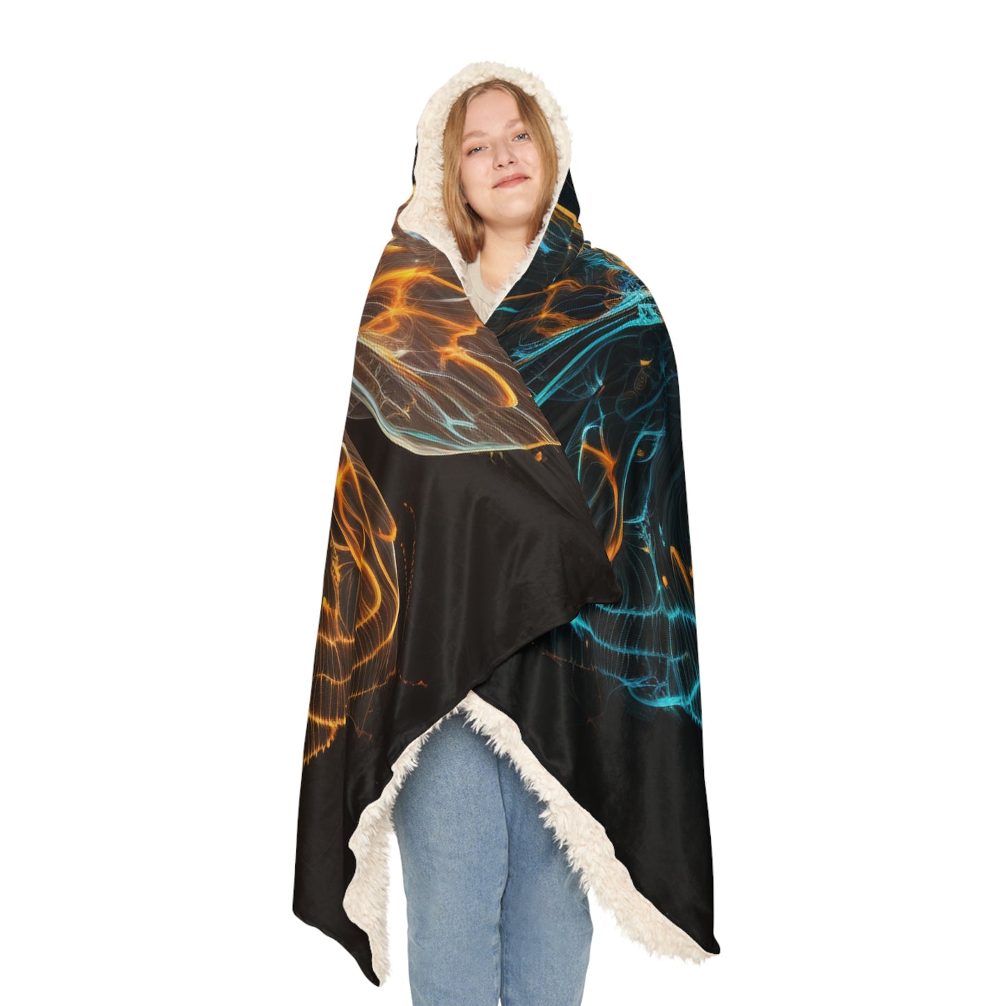 Snuggle Hooded Blanket Neon Glo Butterfly 1