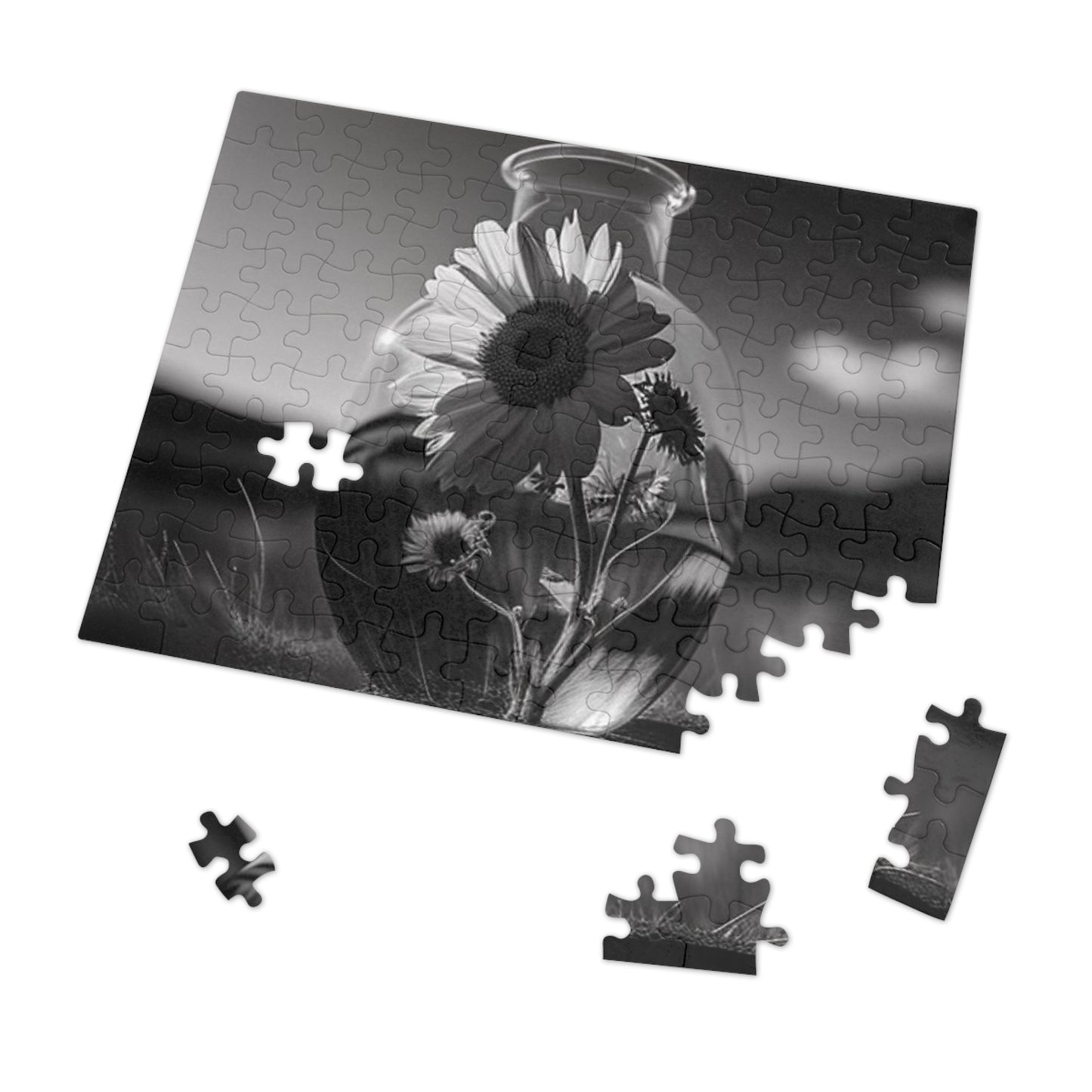 Jigsaw Puzzle (30, 110, 252, 500,1000-Piece) Yellw Sunflower in a vase 4