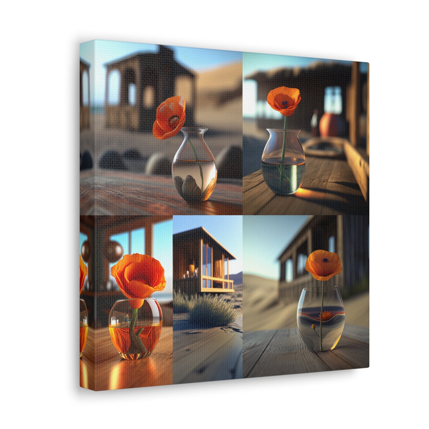 Canvas Gallery Wraps Poppy in a Glass Vase 5