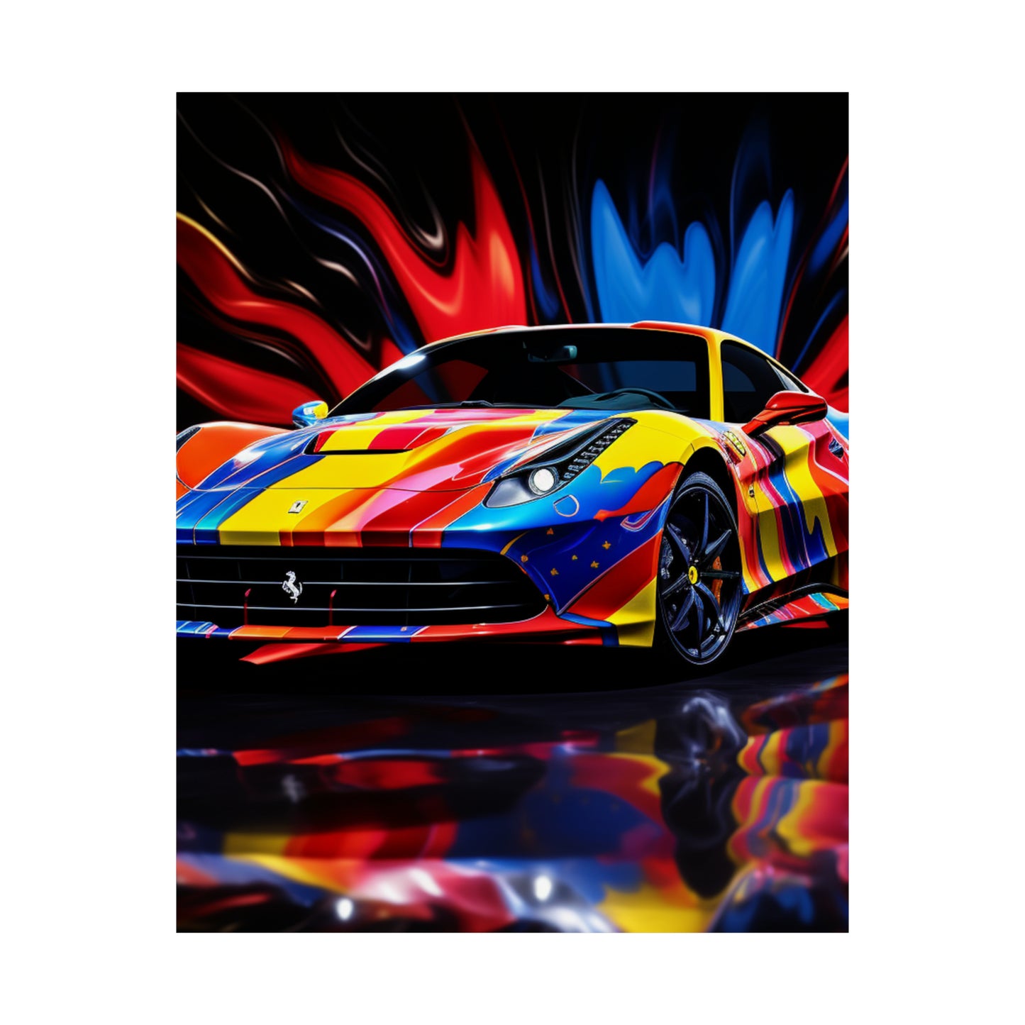 Premium Matte Vertical Posters Hyper Colorfull Ferrari 1