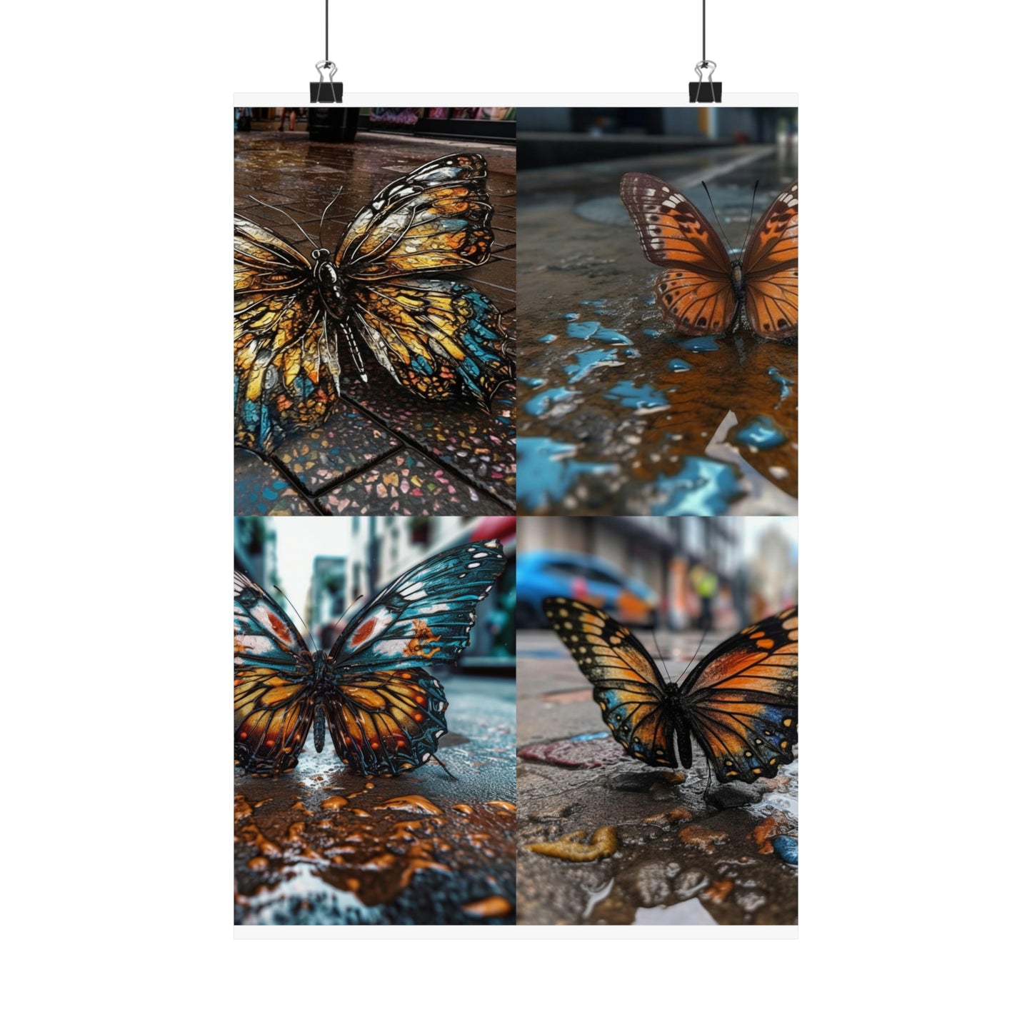 Premium Matte Vertical Posters Water Butterfly Street 5