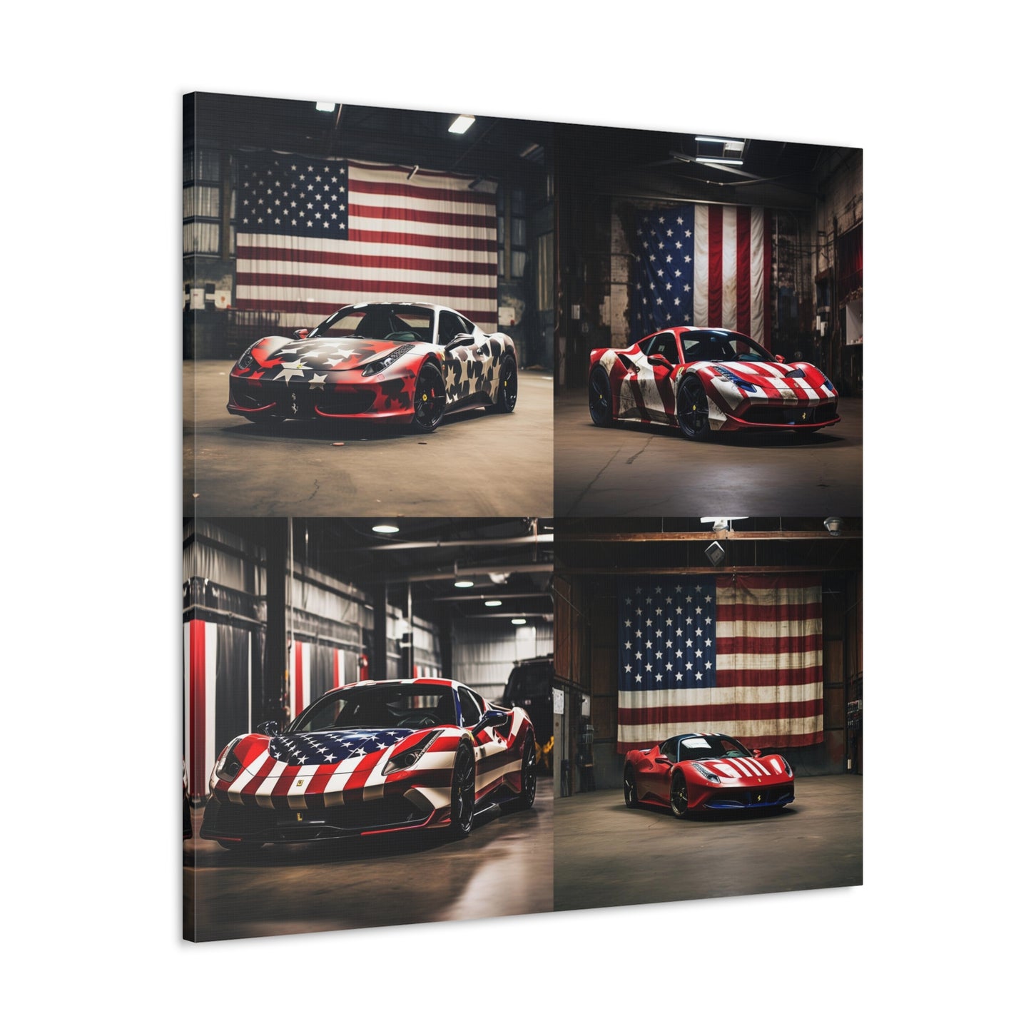 Canvas Gallery Wraps American Flag Farrari 5