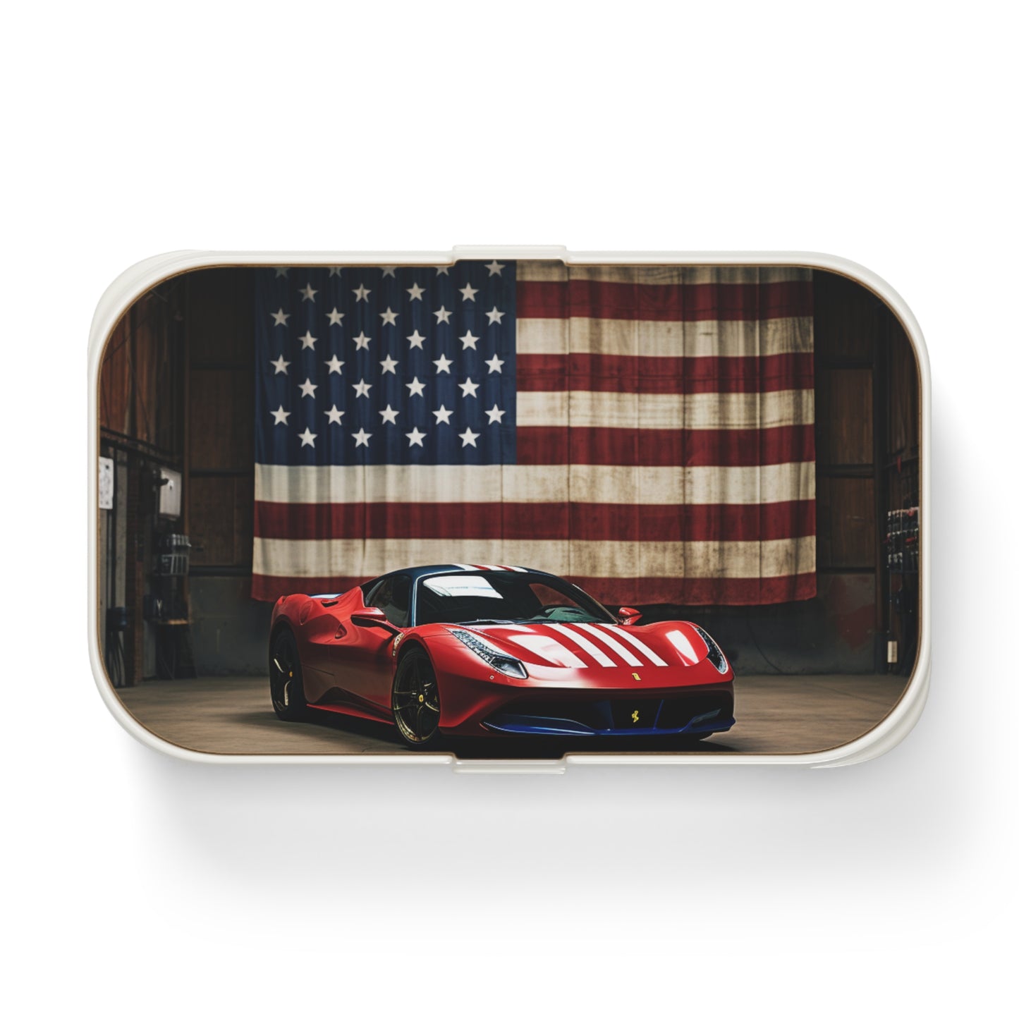 Bento Lunch Box American Flag Farrari 4