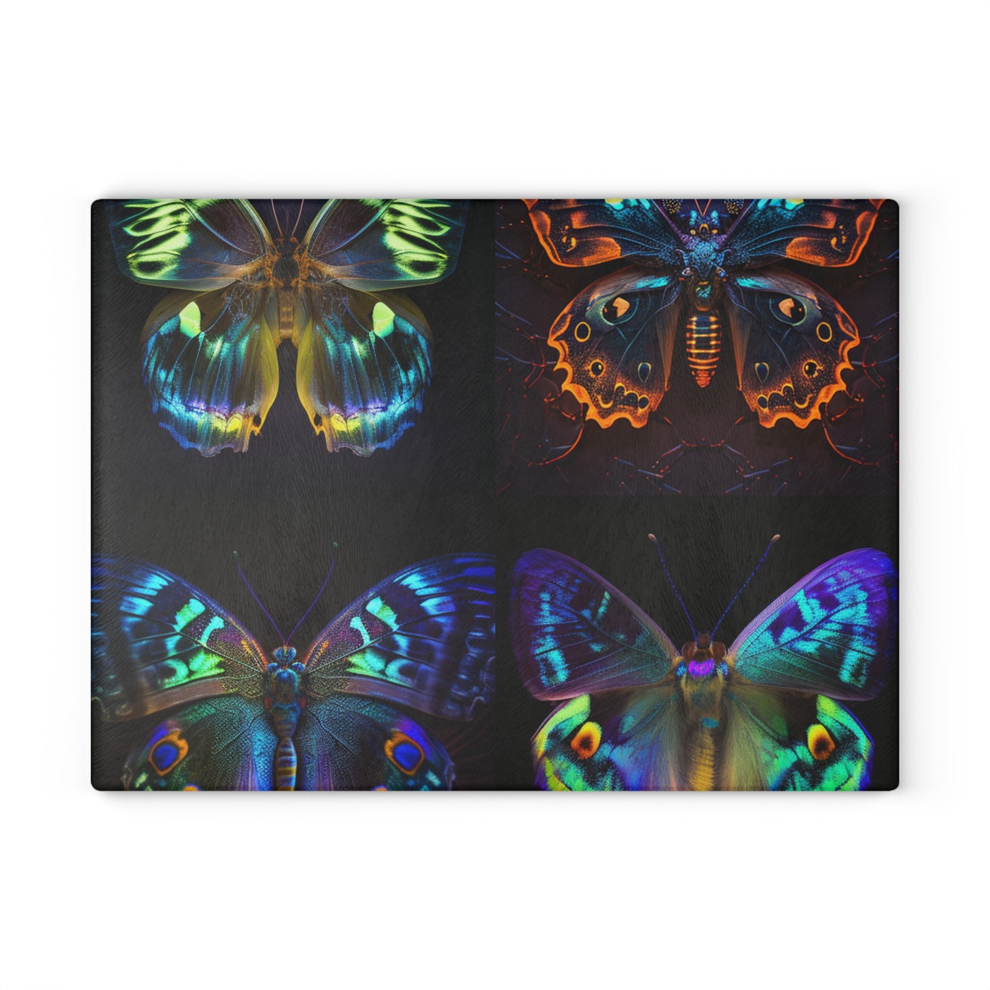 Glass Cutting Board Neon Hue Butterfly 5