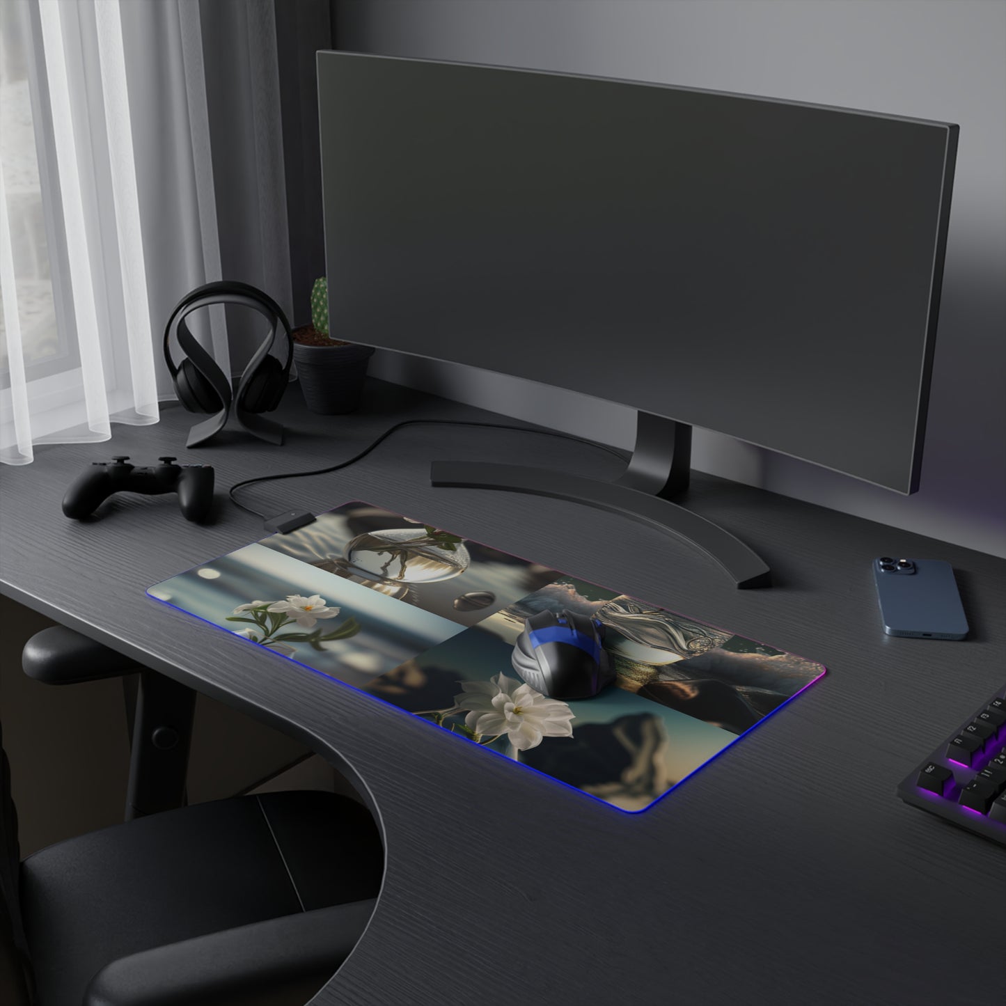 LED Gaming Mouse Pad Jasmine glass vase 5