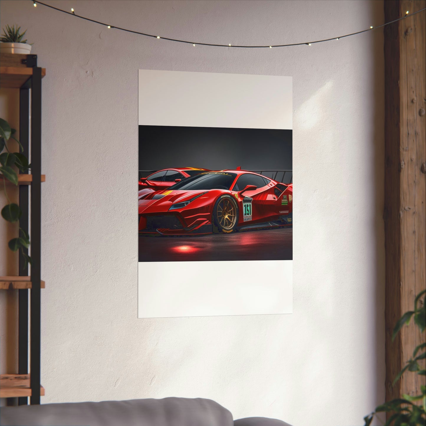 Premium Matte Vertical Posters Ferrari Red 2