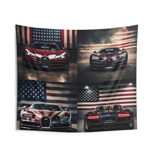 Indoor Wall Tapestries American Flag Background Bugatti 5
