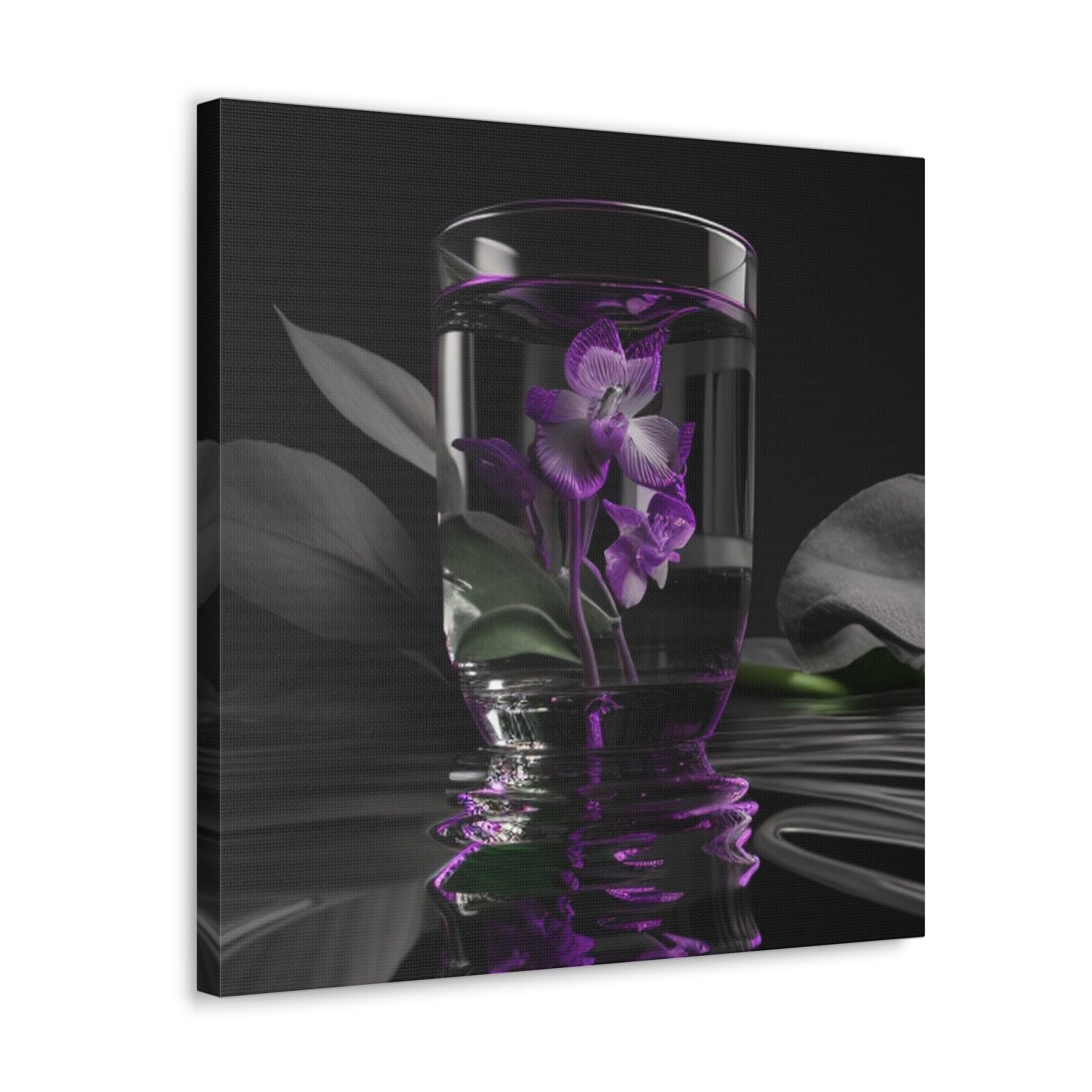 Canvas Gallery Wraps Purple Orchid Glass vase 1