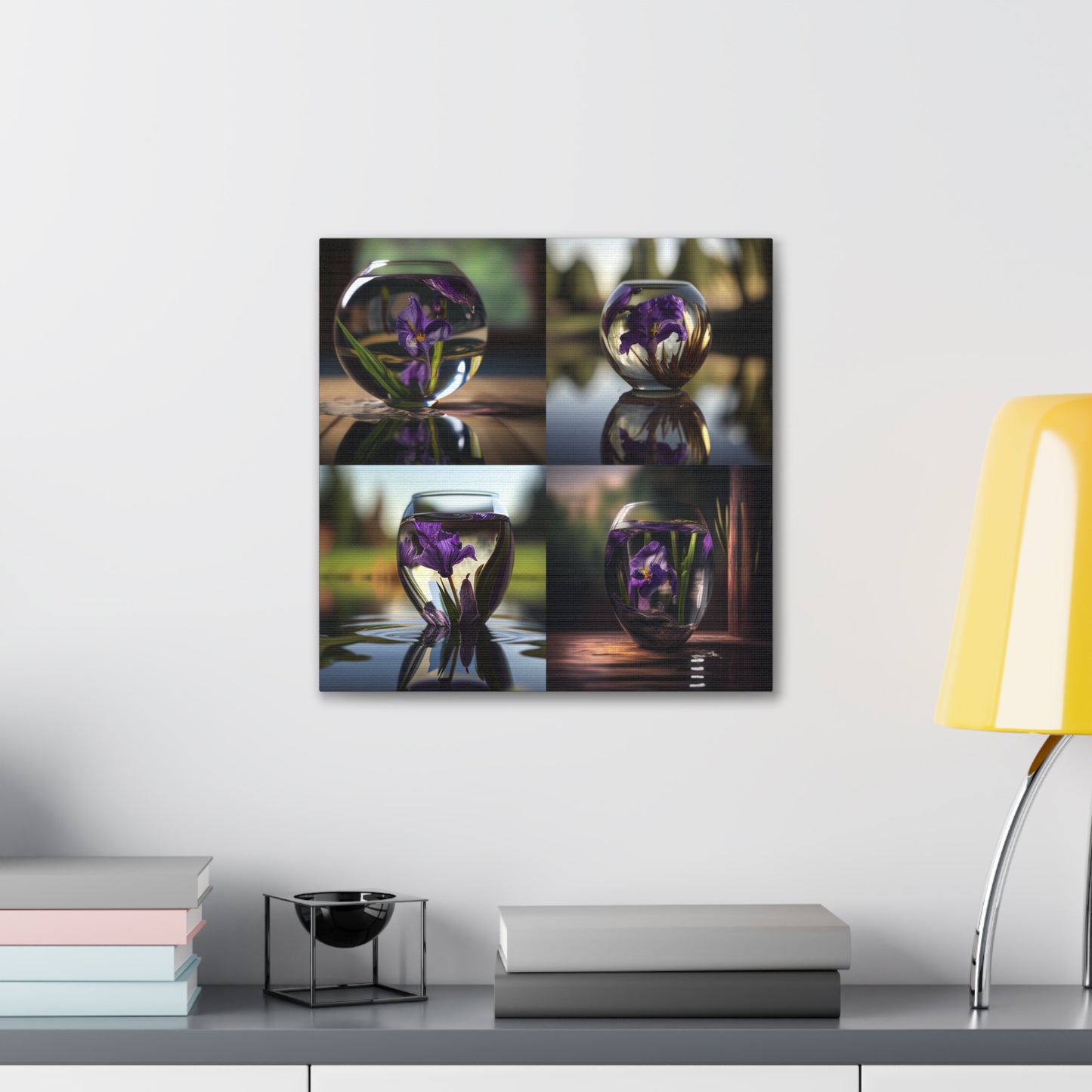 Canvas Gallery Wraps Purple Iris in a vase 5