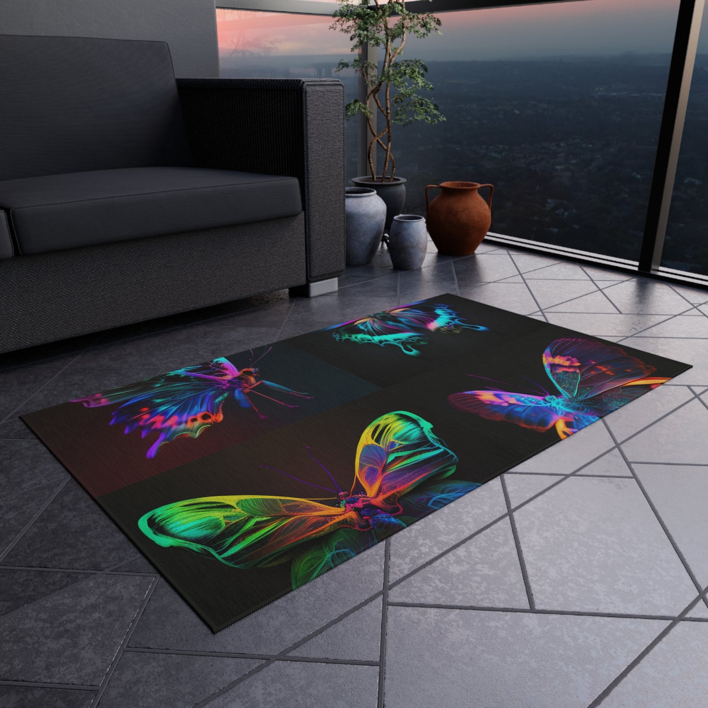 Outdoor Rug  Raw Hyper Color Butterfly 5