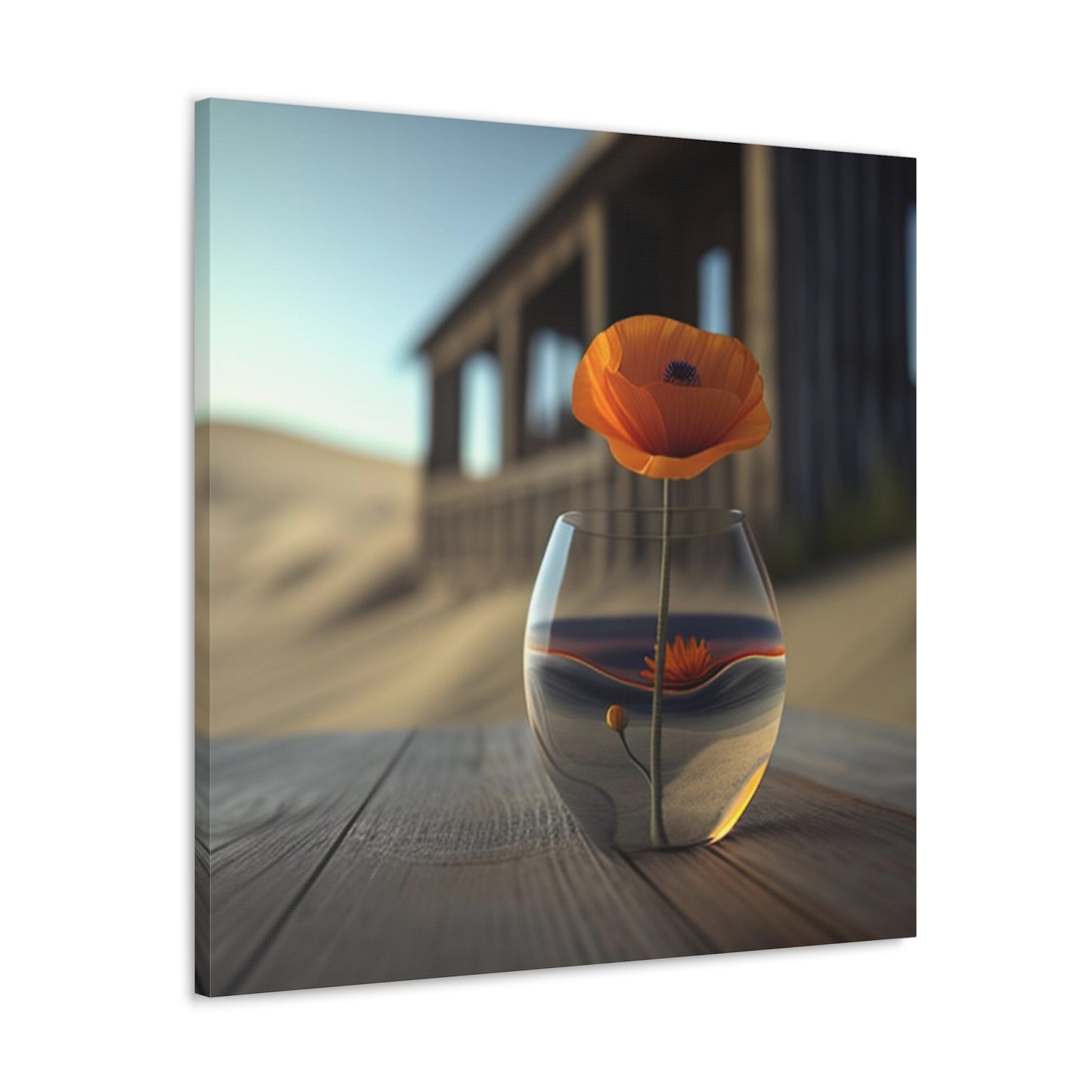 Canvas Gallery Wraps Poppy in a Glass Vase 4