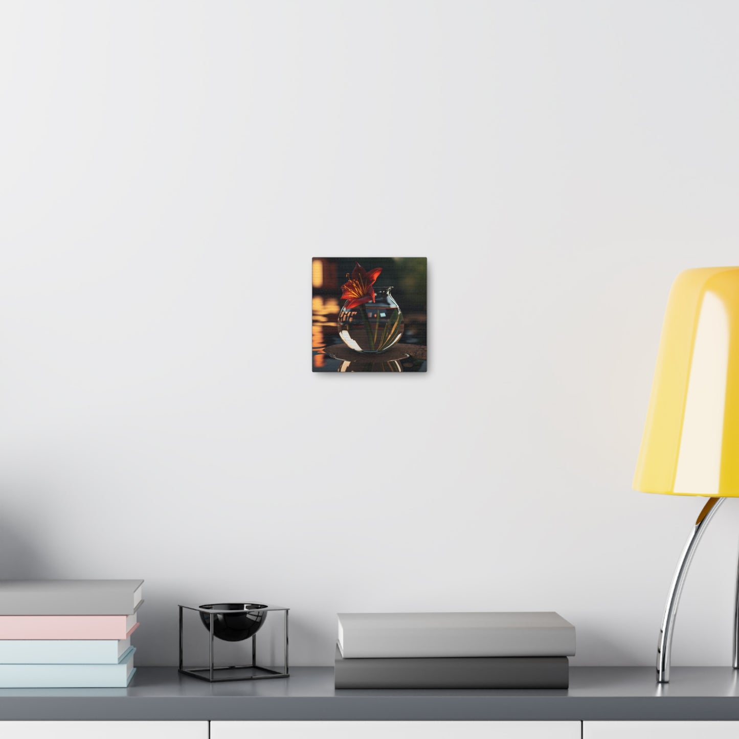 Canvas Gallery Wraps Red Lily in a Glass vase 2
