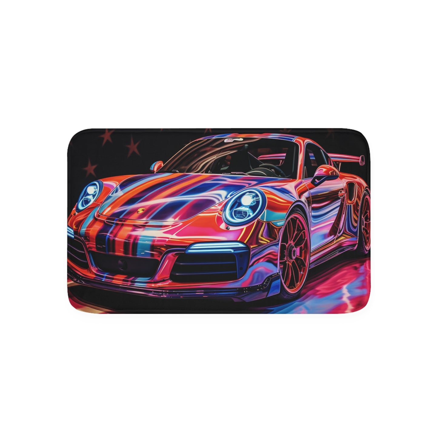 Memory Foam Bath Mat Macro American Flag Porsche 4