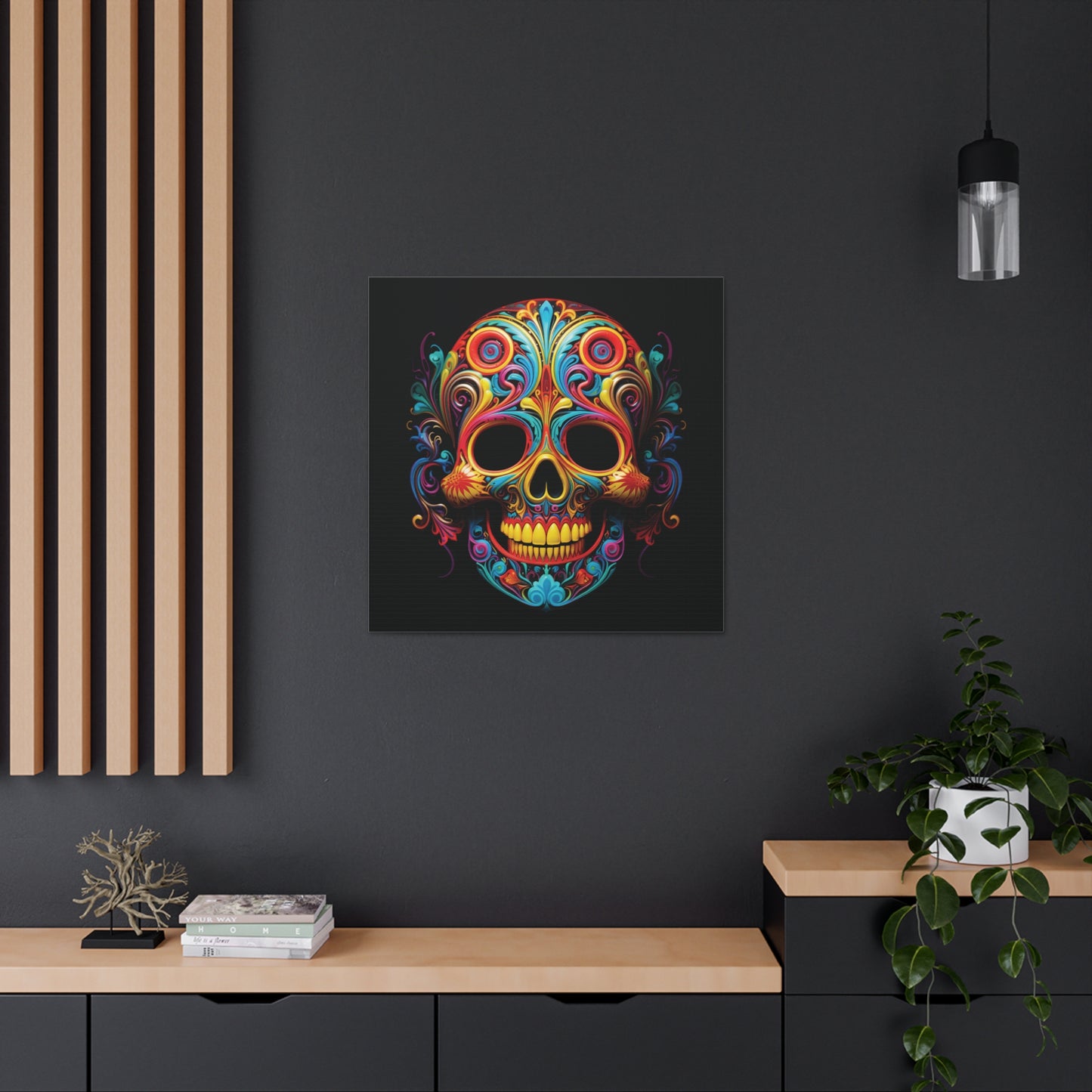 Canvas Gallery Wraps Macro Skull Color 1