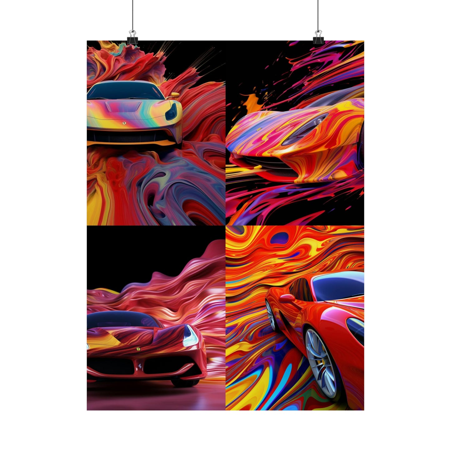 Premium Matte Vertical Posters Ferrari Water Fusion 5