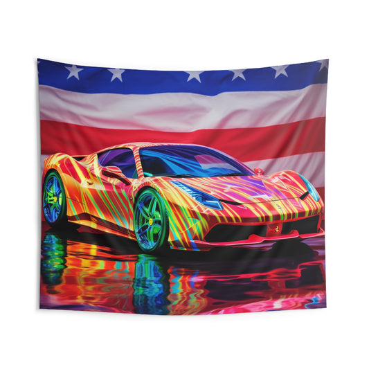 Indoor Wall Tapestries Hyper Colorfull Ferrari 4