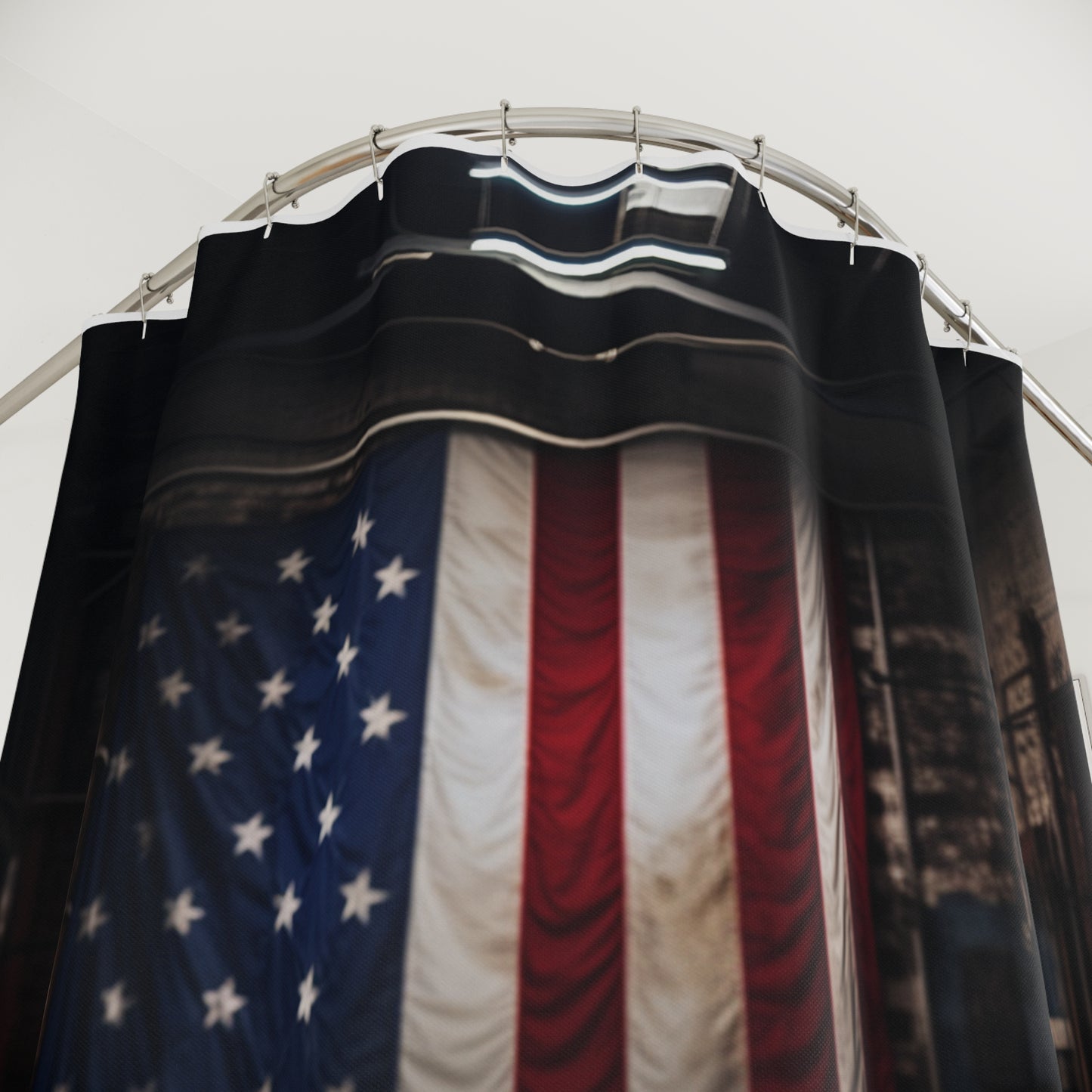 Polyester Shower Curtain American Flag Farrari 2