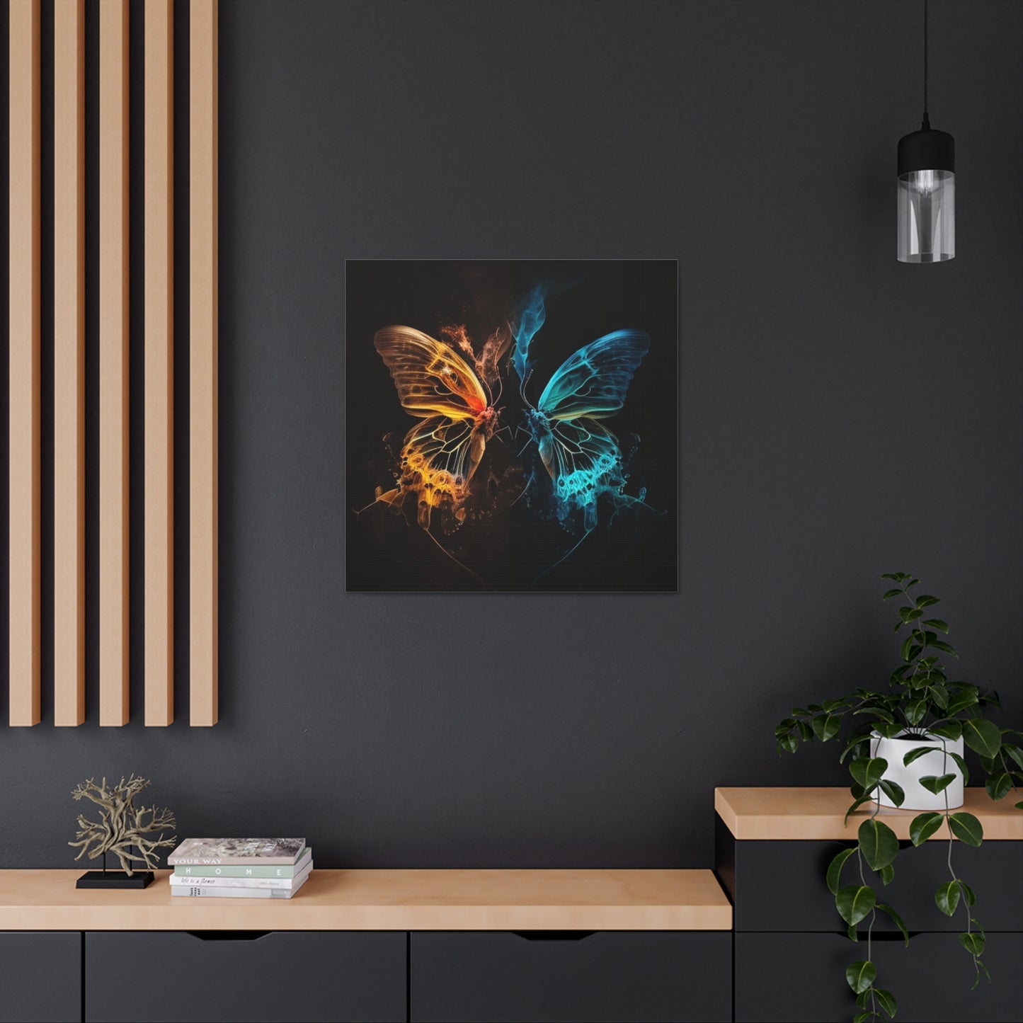 Canvas Gallery Wraps Kiss Neon Butterfly 3