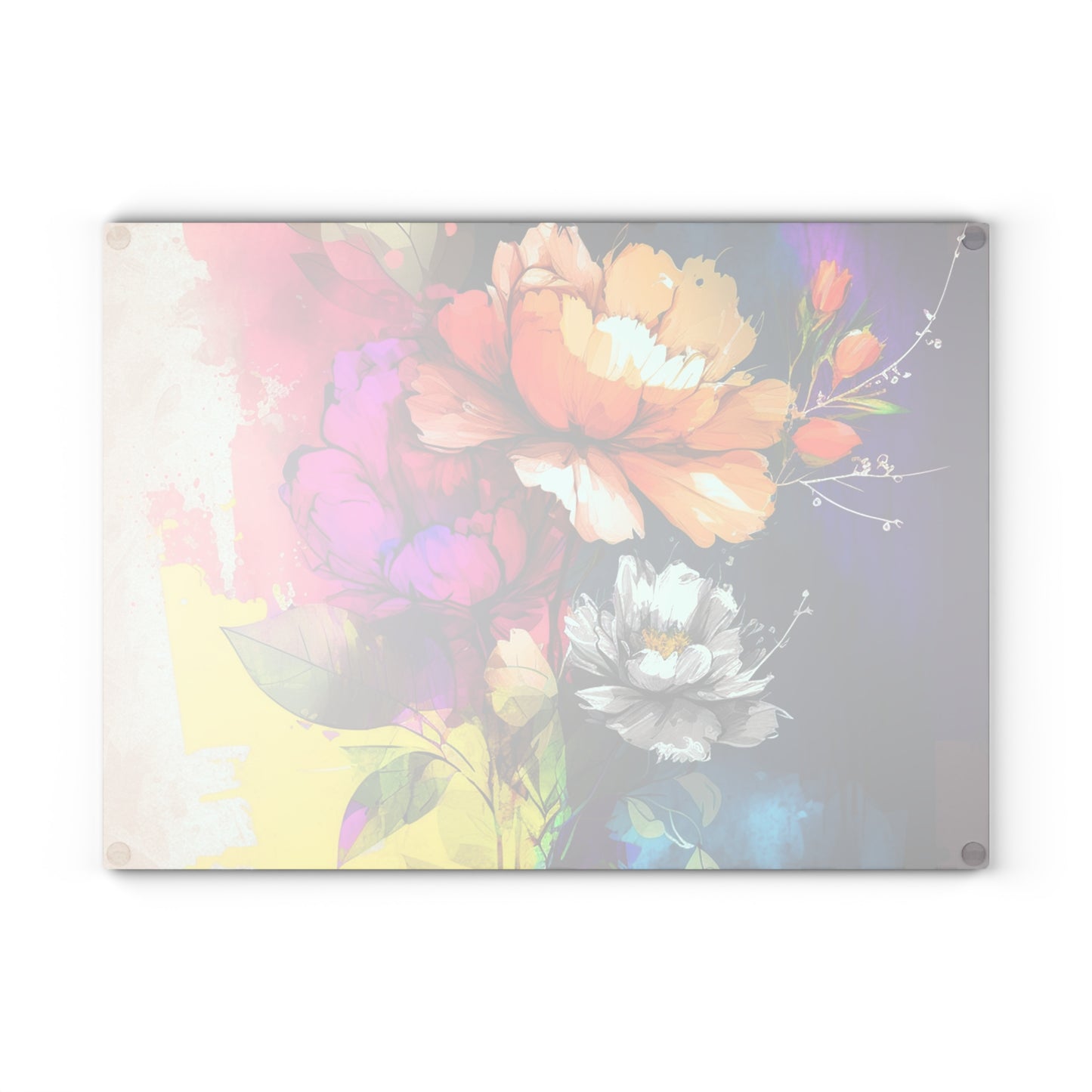 Glass Cutting Board Bright Spring Flowers 4