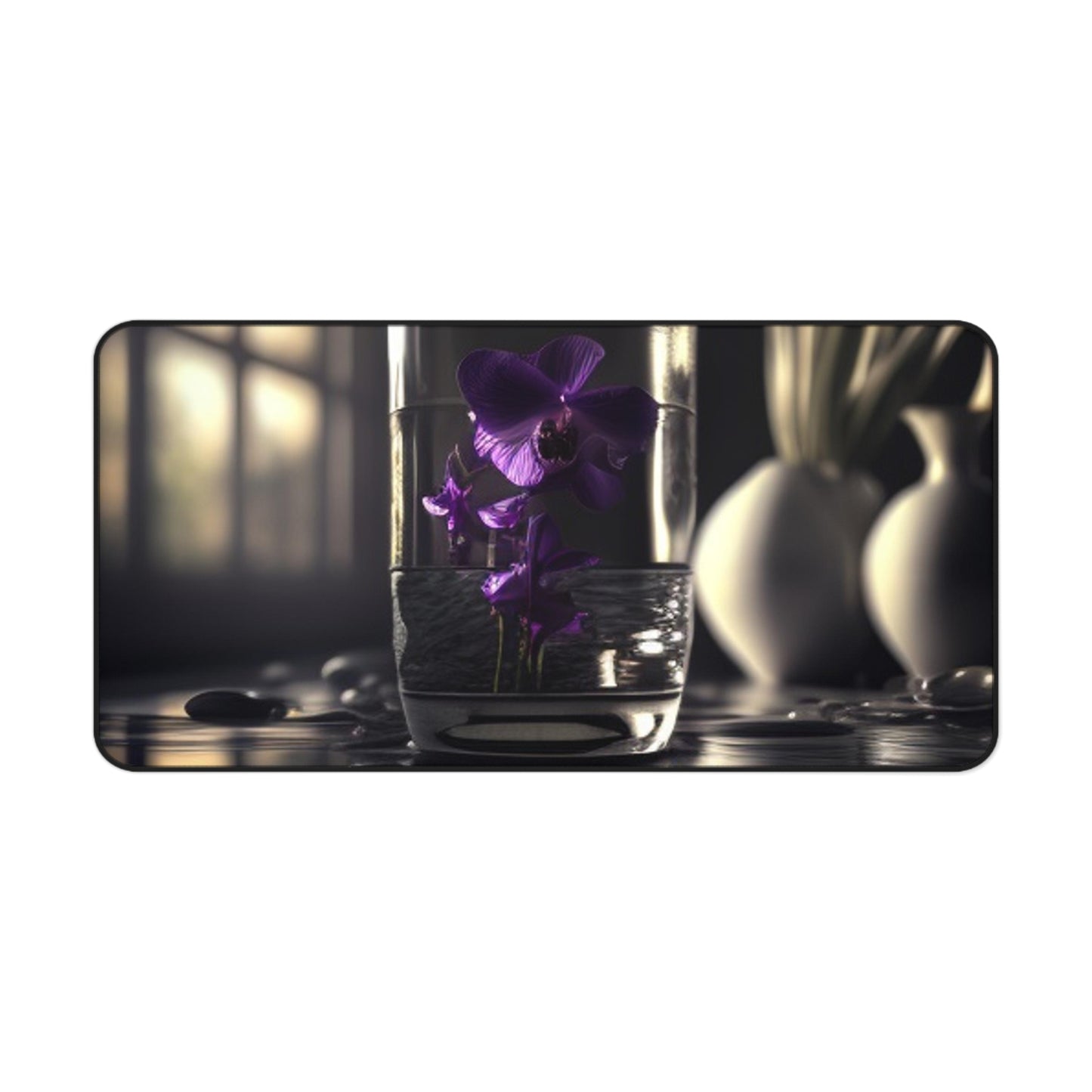 Desk Mat Purple Orchid Glass vase 4