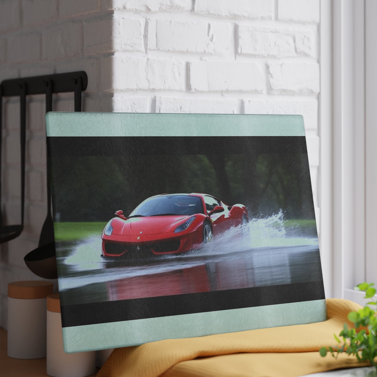 Glass Cutting Board Water Ferrari Splash 2