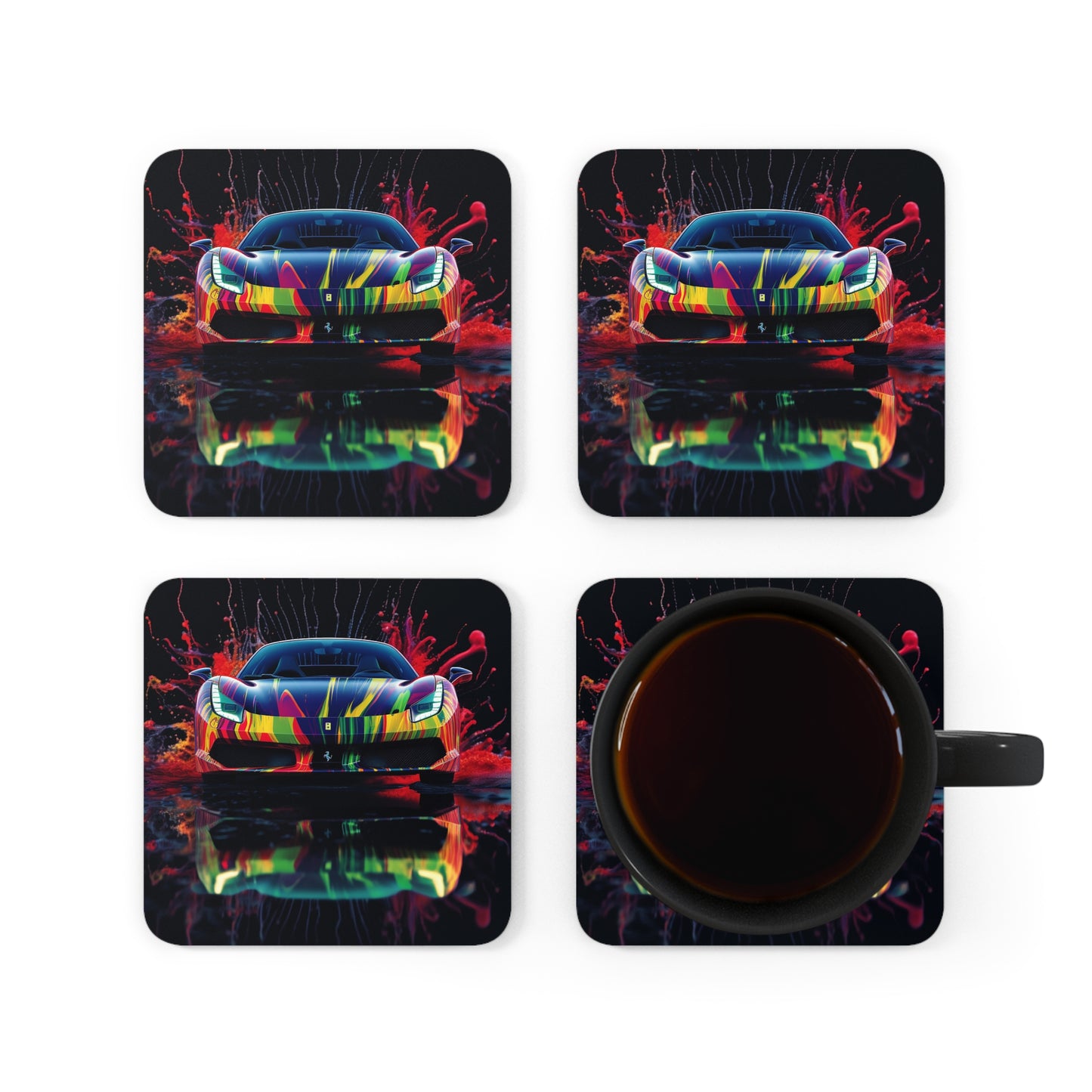 Corkwood Coaster Set Ferrari Fusion Water 1