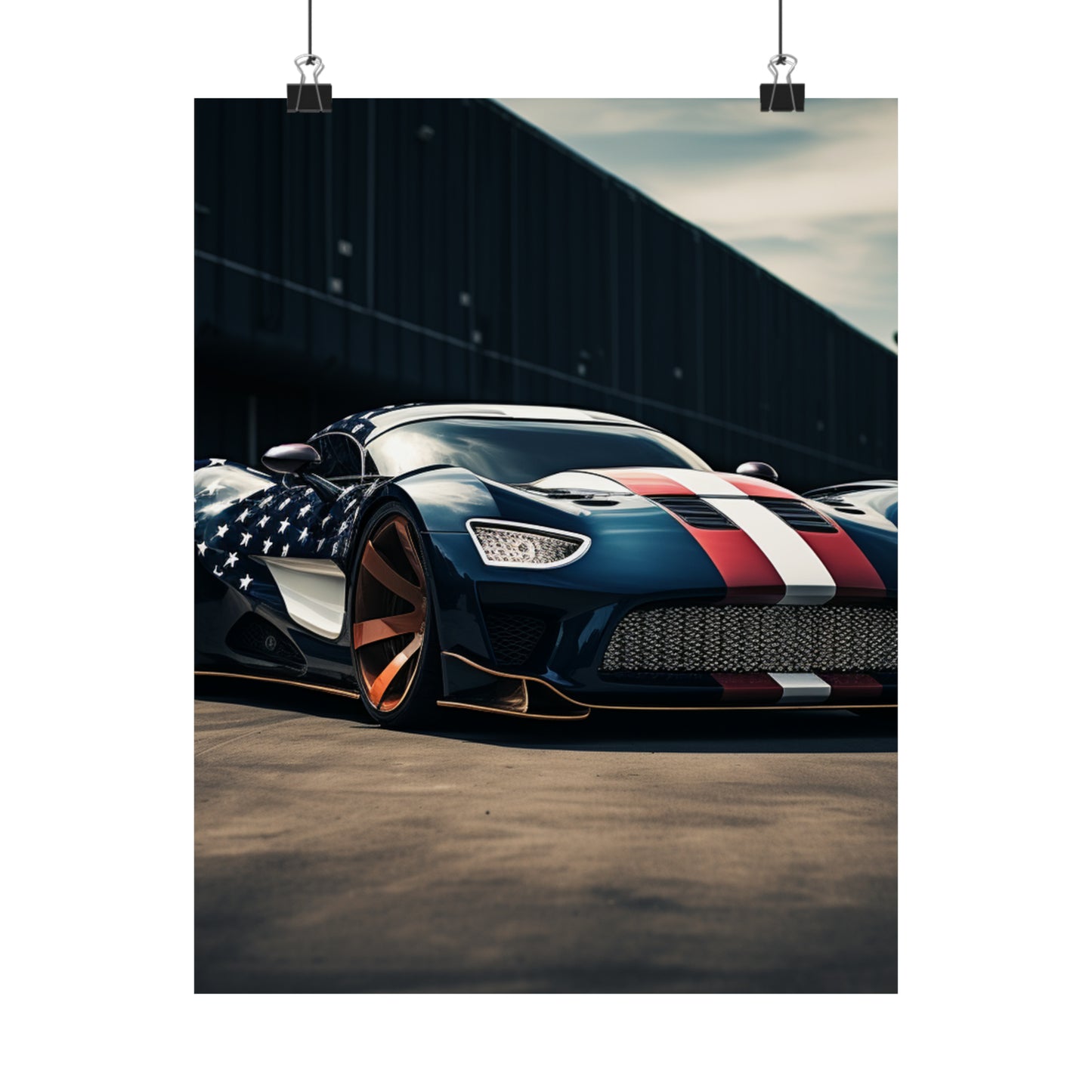 Premium Matte Vertical Posters Bugatti Flag American 2