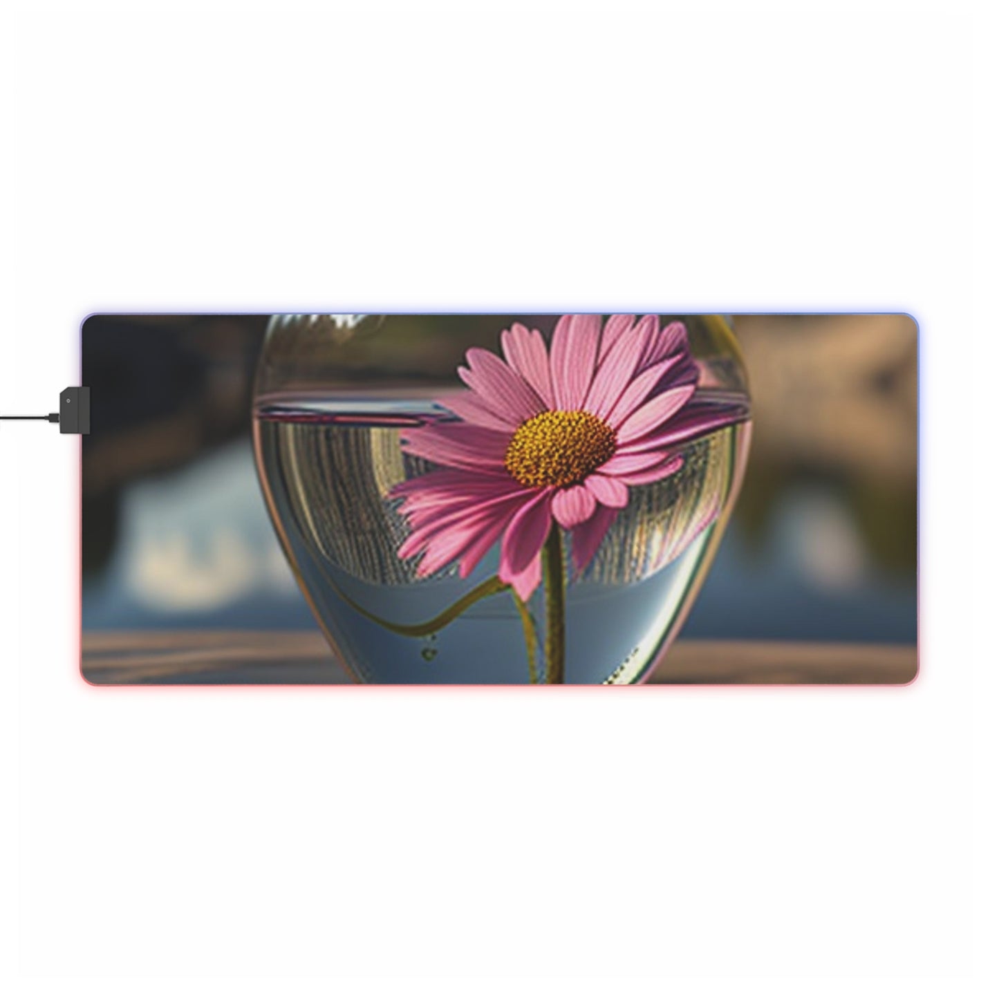 LED Gaming Mouse Pad Pink Daisy 3