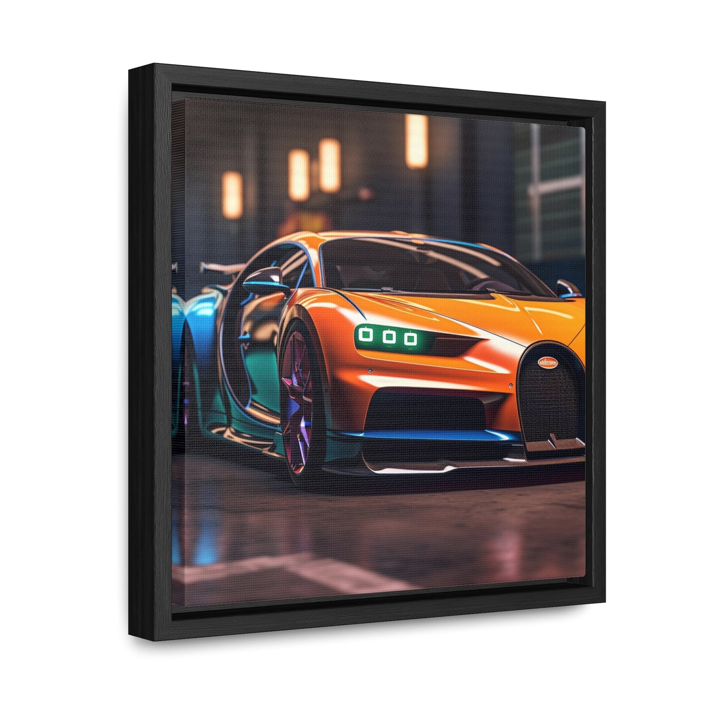 Gallery Canvas Wraps, Square Frame Hyper Bugatti Neon Chiron 1