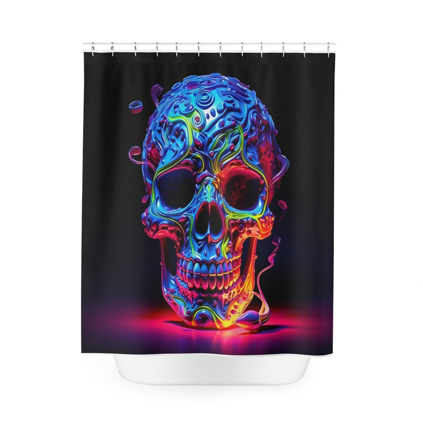 Polyester Shower Curtain Macro Skull Color 3