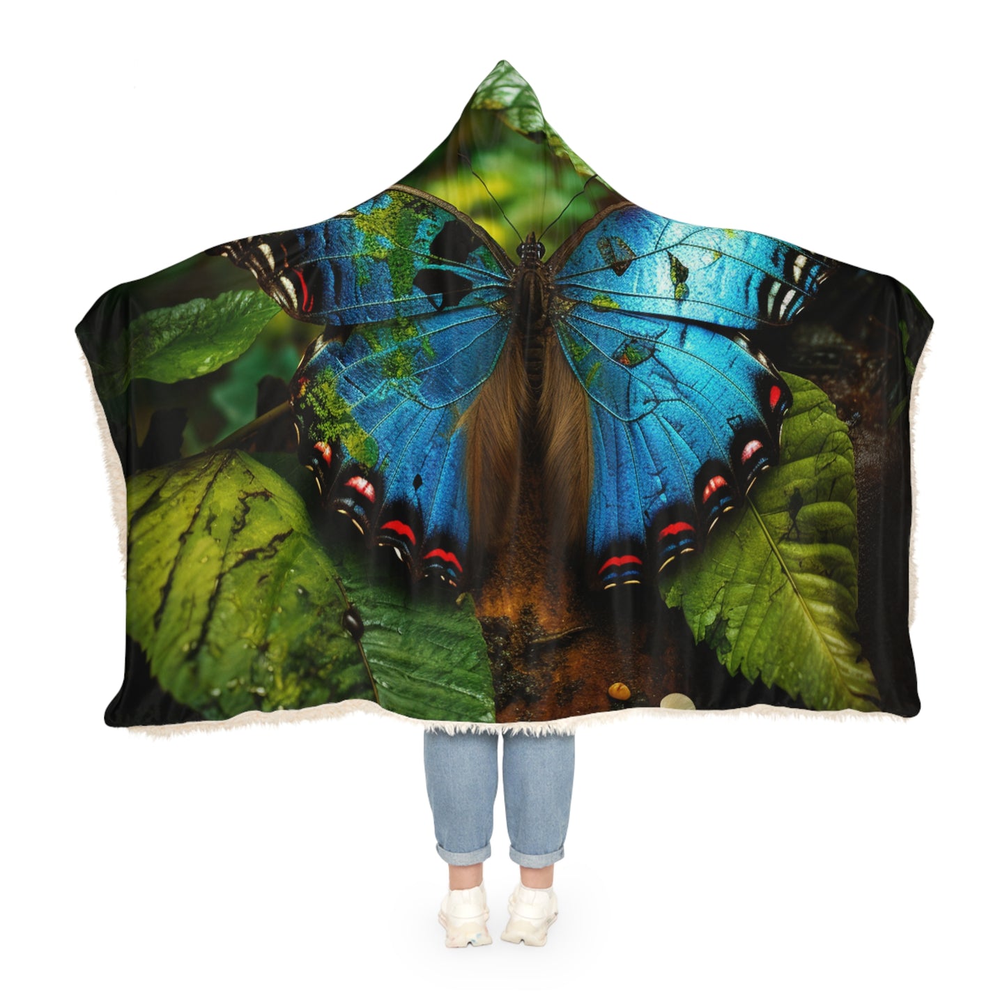 Snuggle Hooded Blanket Jungle Butterfly 2