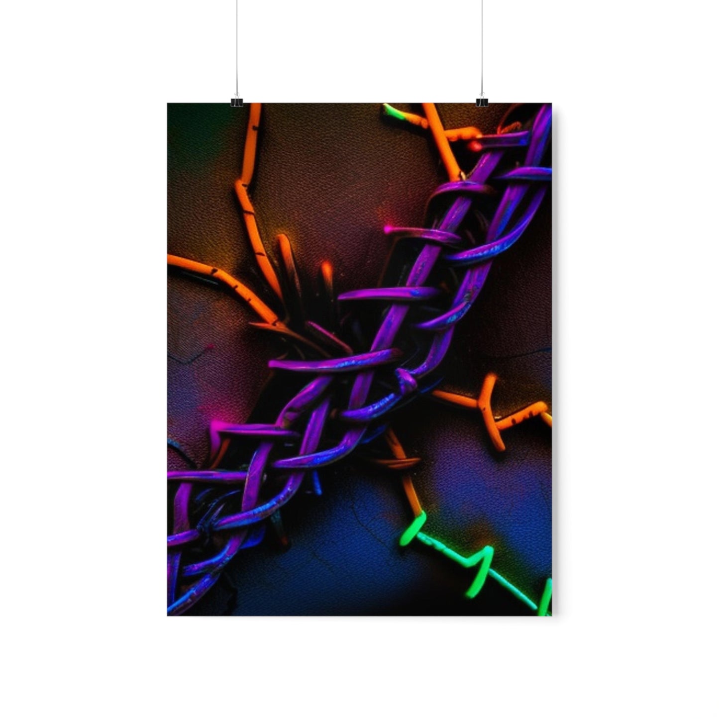 Premium Matte Vertical Posters Macro Neon Barbs 2