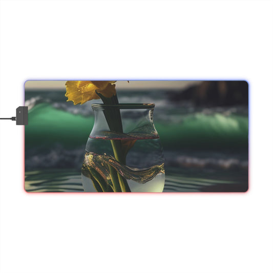 LED Gaming Mouse Pad Yellow Gladiolus glass 1