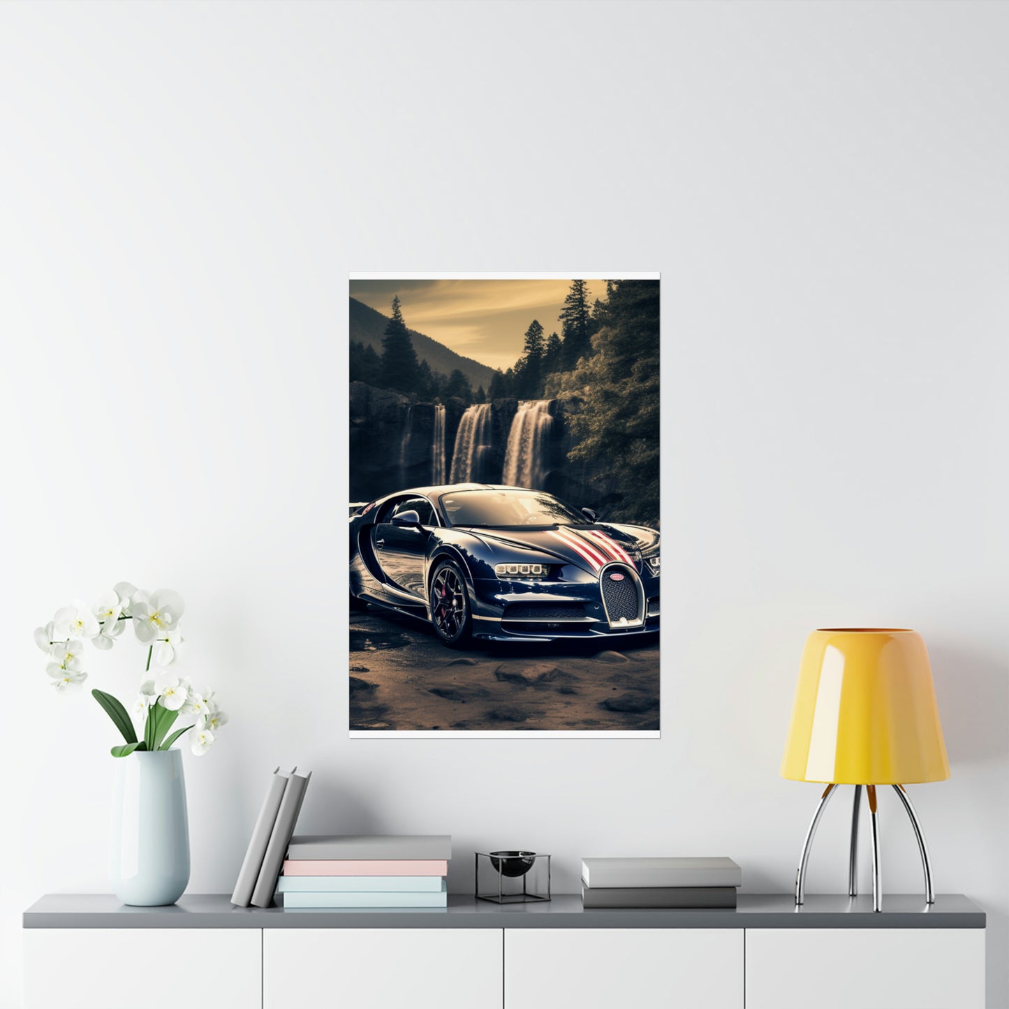 Premium Matte Vertical Posters Bugatti Waterfall 2