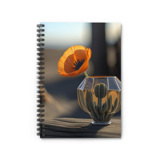 Spiral Notebook - Ruled Line Orange Poppy in a Vase 2
