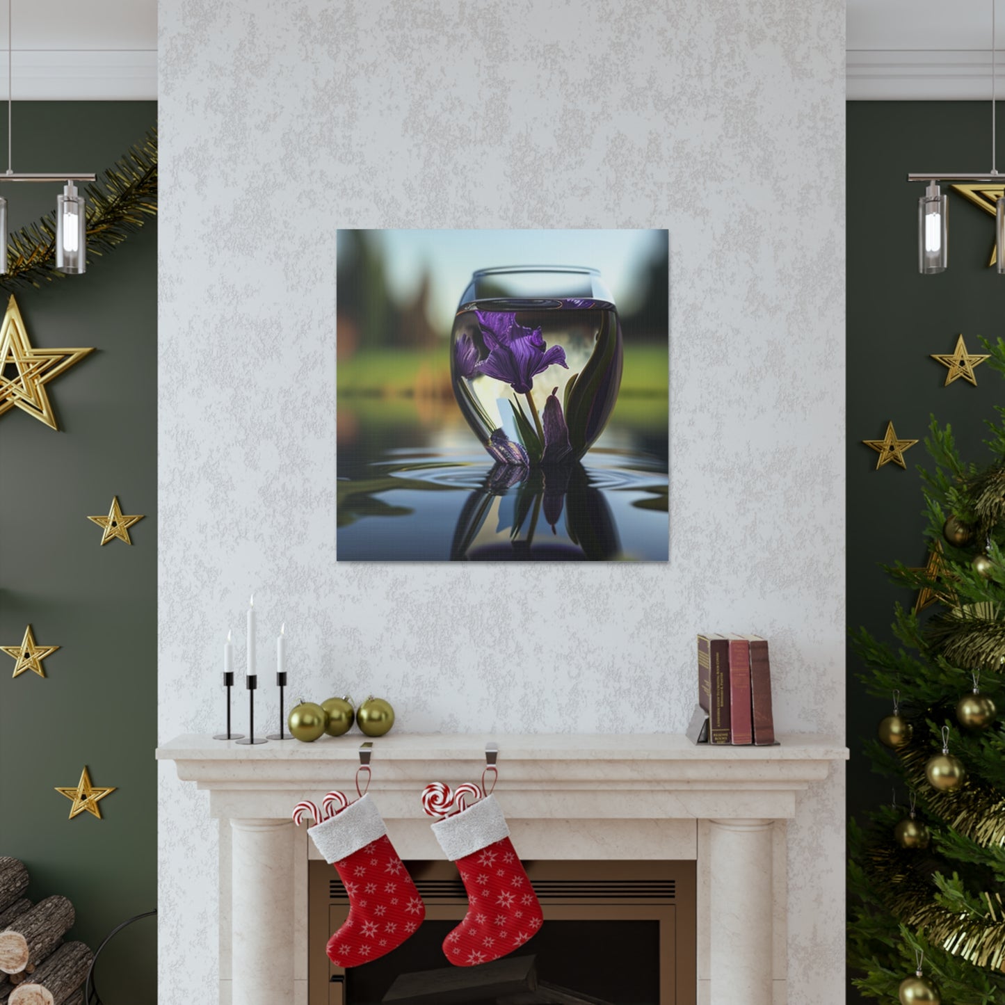 Canvas Gallery Wraps Purple Iris in a vase 3