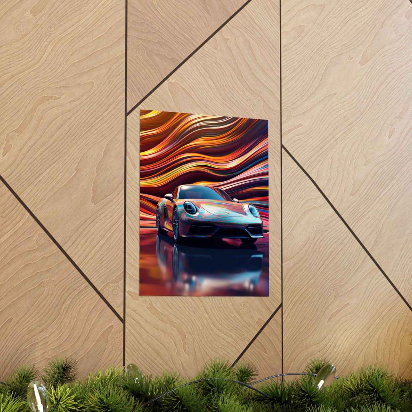 Premium Matte Vertical Posters Porsche Water Fusion 1