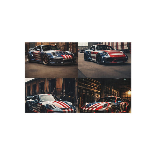 Outdoor Rug  American Flag Porsche 5